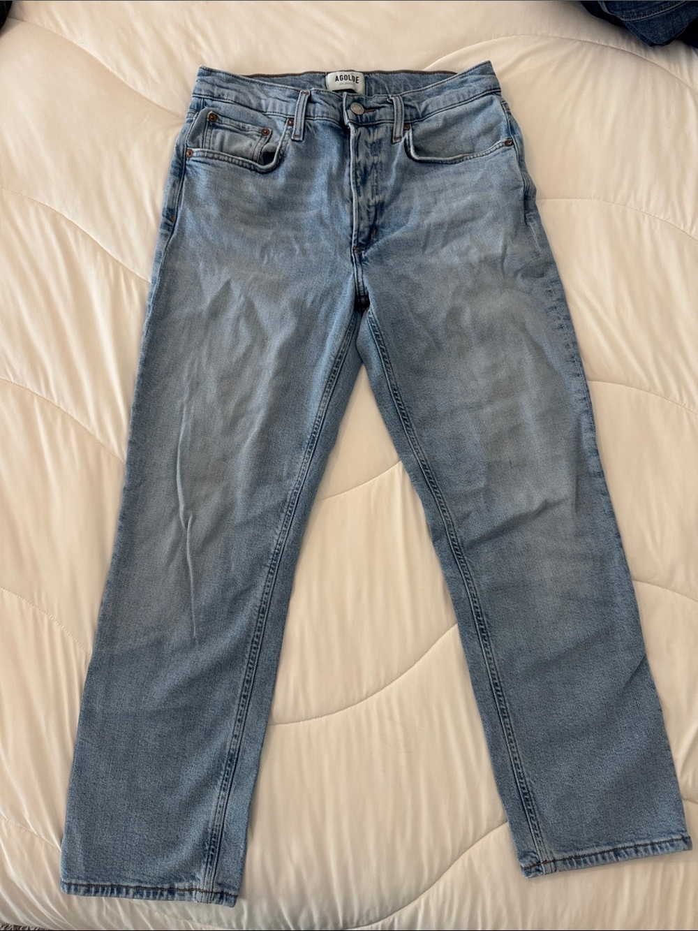Agolde Vintage Light Blue Cropped Straight Leg Jeans